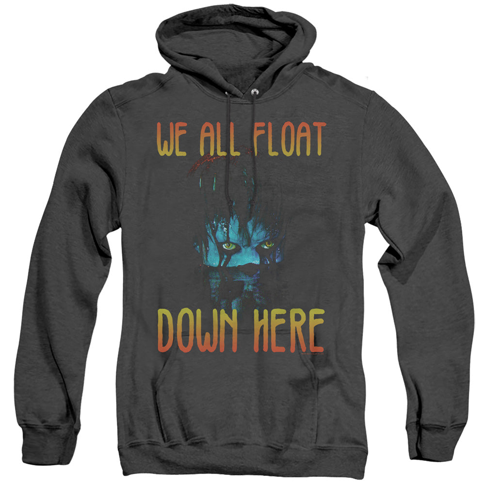 AN OFFCIALLY LICENSED IT 2017 WE ALL FLOAT DOWN HERE ADULT UNISEX HEATHER PULLOVER HOODIE BLACK