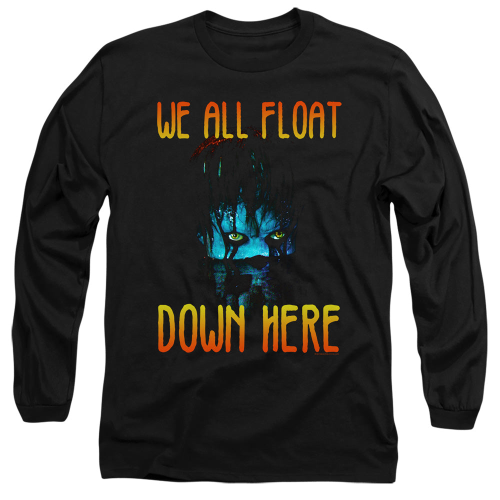 AN OFFCIALLY LICENSED IT 2017 WE ALL FLOAT DOWN HERE MEN'S LONG SLEEVE T-SHIRT BLACK