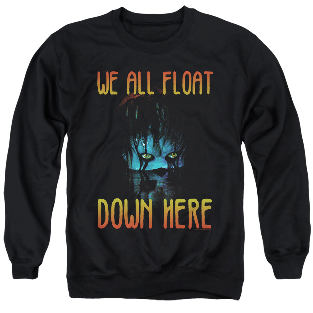 AN OFFCIALLY LICENSED IT 2017 WE ALL FLOAT DOWN HERE ADULT UNISEX CREWNECK SWEATSHIRT BLACK