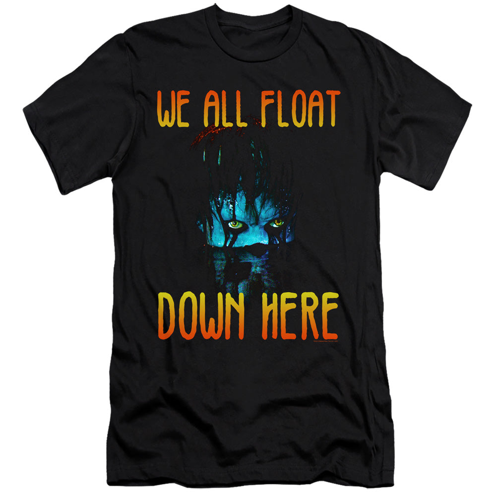 AN OFFCIALLY LICENSED IT 2017 WE ALL FLOAT DOWN HERE MEN'S PREMIUM SLIM FIT T-SHIRT BLACK