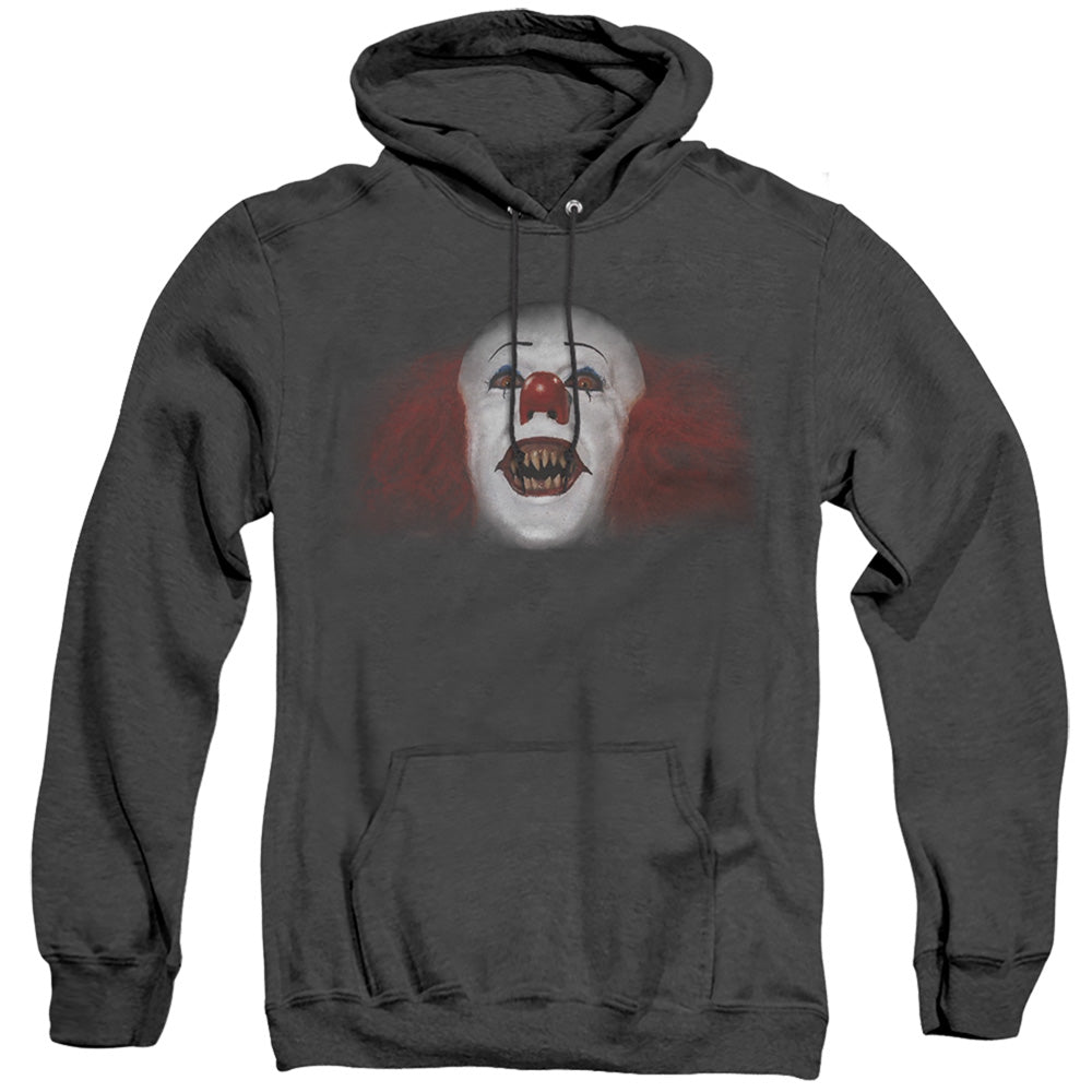 AN OFFCIALLY LICENSED IT 1990 EVERY NIGHTMARE YOUVE EVER ADULT UNISEX HEATHER PULLOVER HOODIE BLACK