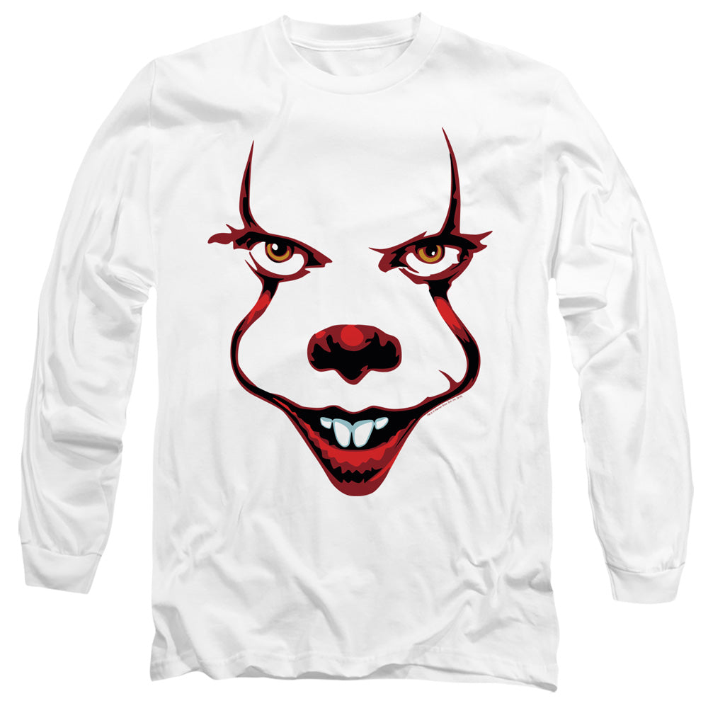 AN OFFCIALLY LICENSED IT 2019 SMILE MEN'S LONG SLEEVE T-SHIRT WHITE