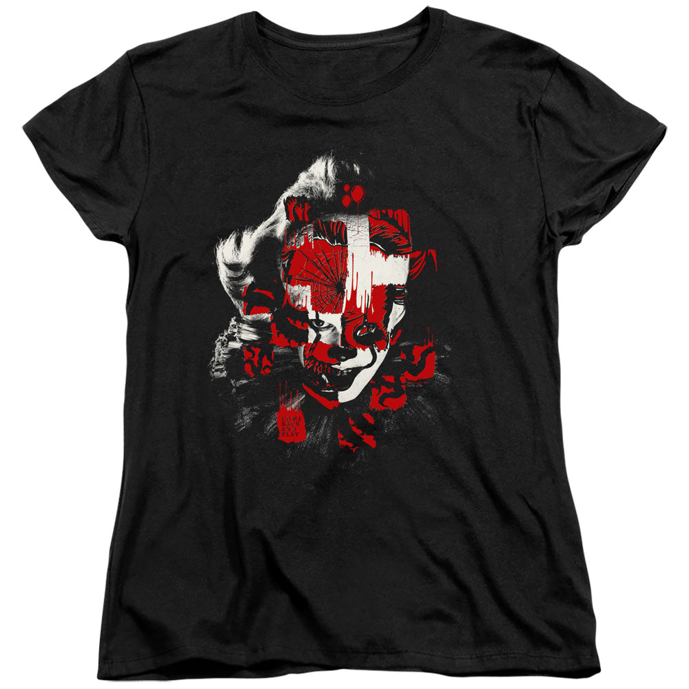 AN OFFCIALLY LICENSED IT 2019 COME BACK WOMEN'S REGULAR FIT T-SHIRT BLACK