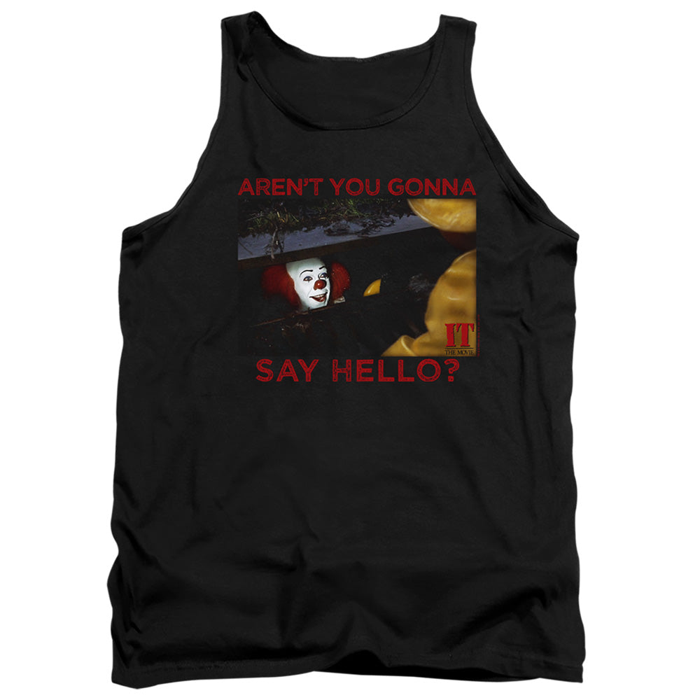 AN OFFCIALLY LICENSED IT 1990 HELLO ADULT UNISEX TANK TOP BLACK