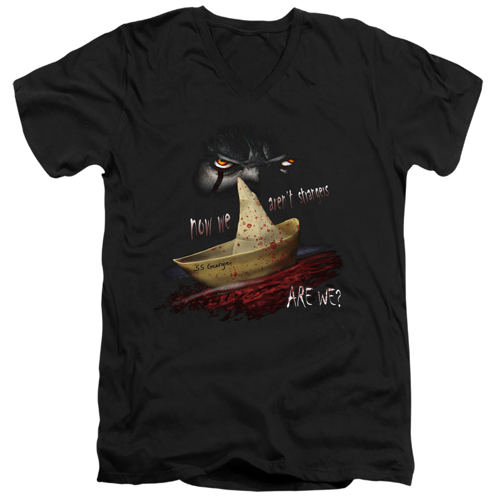 AN OFFCIALLY LICENSED IT 2017 NOW WE ARENT STRANGERS MEN'S V-NECK T-SHIRT BLACK