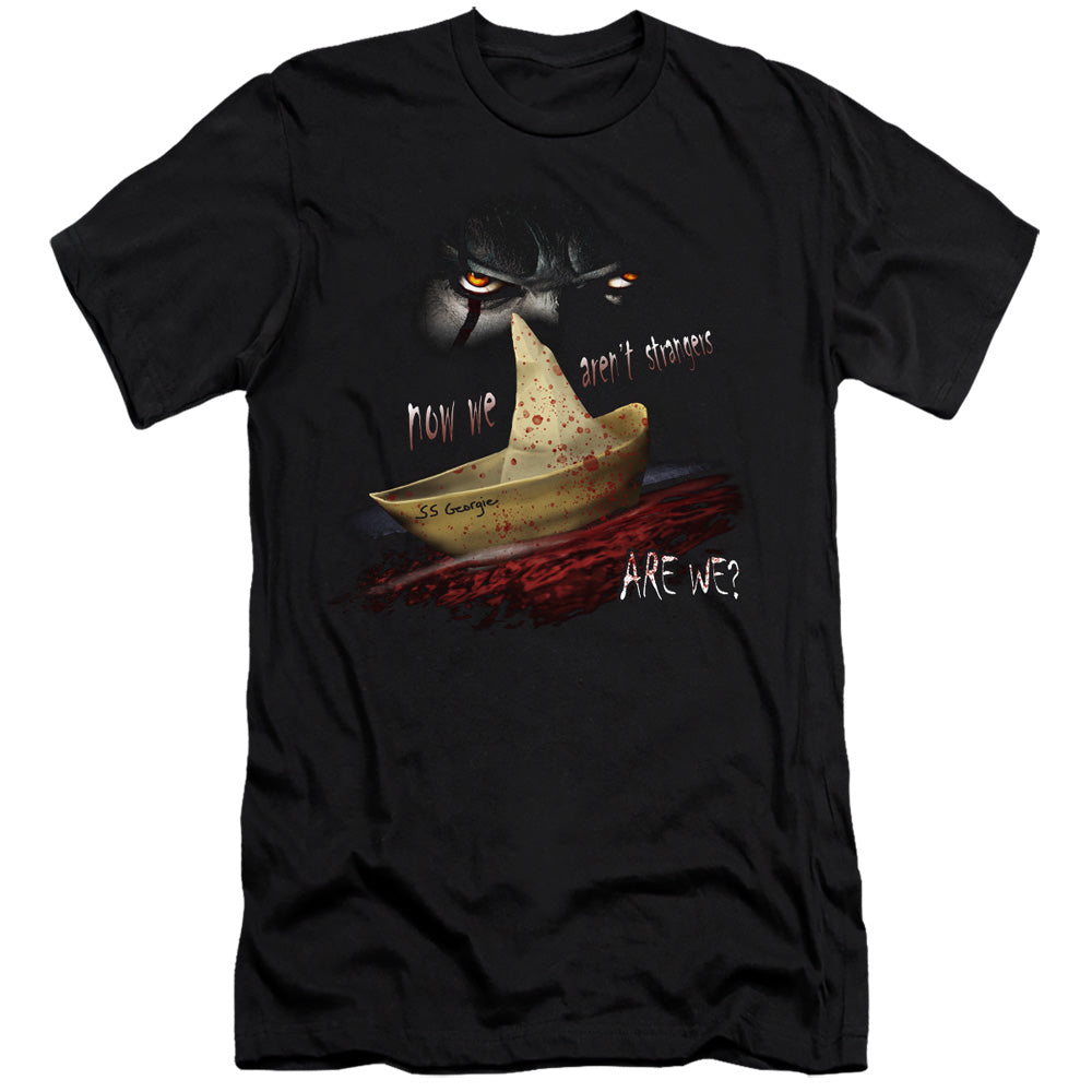 AN OFFCIALLY LICENSED IT 2017 NOW WE ARENT STRANGERS MEN'S PREMIUM SLIM FIT T-SHIRT BLACK