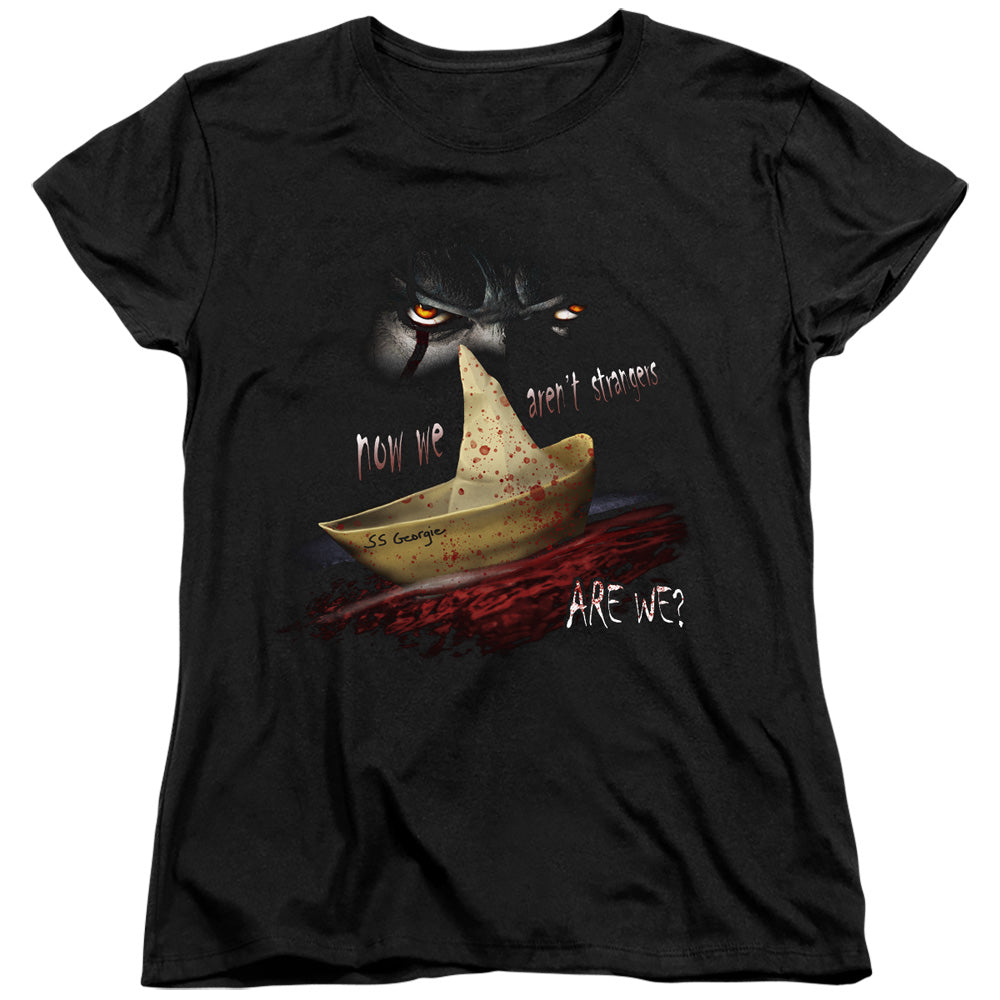 AN OFFCIALLY LICENSED IT 2017 NOW WE ARENT STRANGERS WOMEN'S REGULAR FIT T-SHIRT BLACK