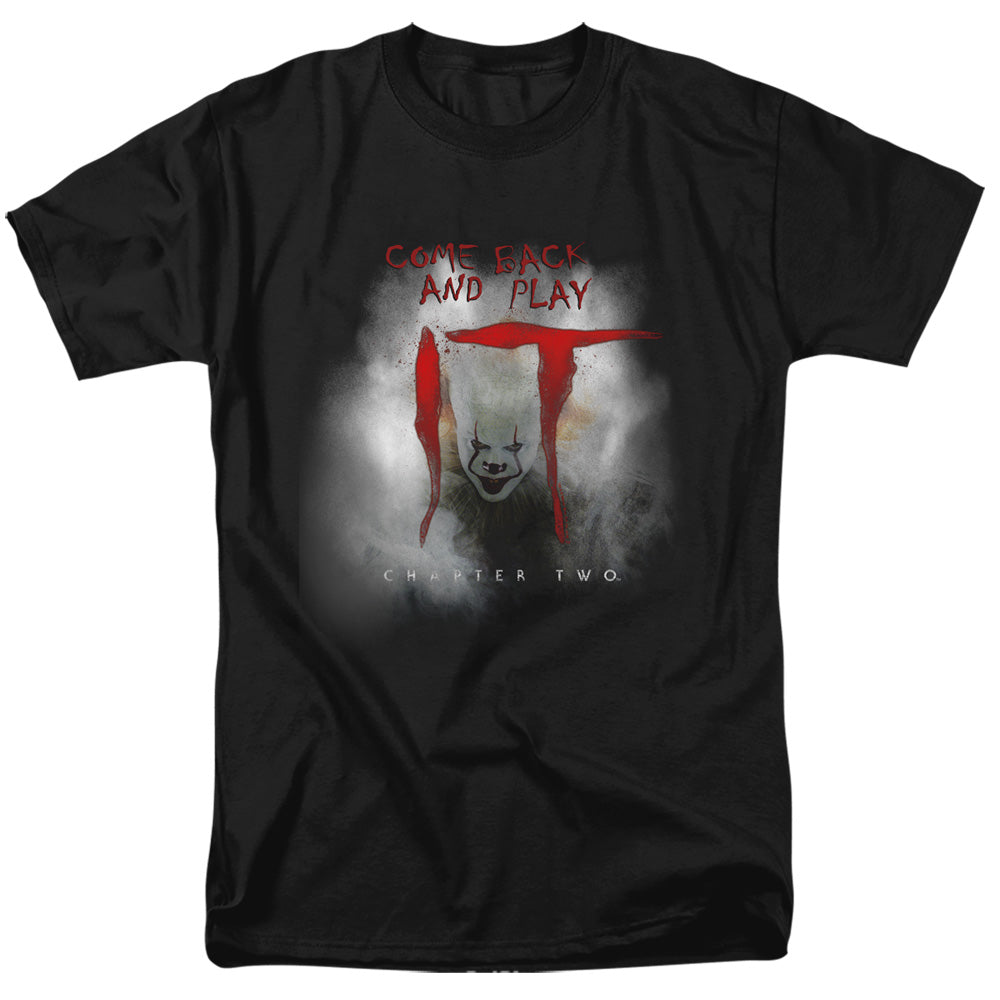 AN OFFCIALLY LICENSED IT 2019 COME BACK AND PLAY MEN'S REGULAR FIT T-SHIRT BLACK