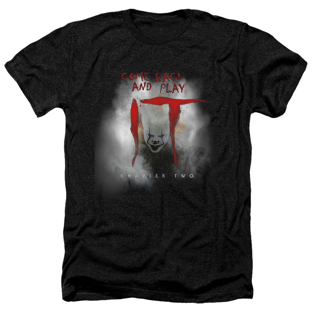 AN OFFCIALLY LICENSED IT 2019 COME BACK AND PLAY MEN'S HEATHER T-SHIRT CHARCOAL
