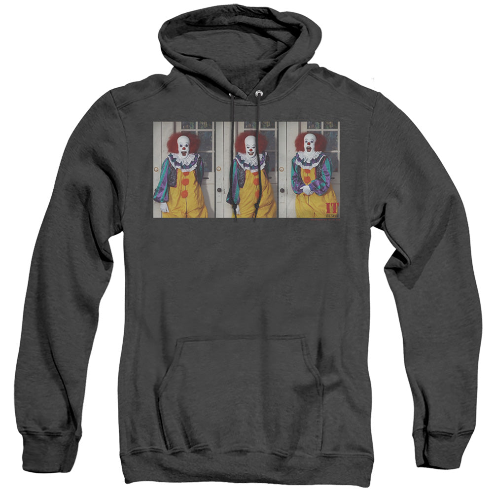 AN OFFCIALLY LICENSED IT 1990 JOKE ADULT UNISEX HEATHER PULLOVER HOODIE BLACK