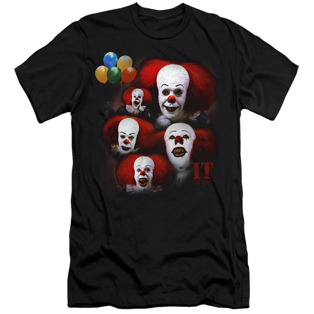 AN OFFCIALLY LICENSED IT 1990 MANY FACES OF PENNYWISE MEN'S PREMIUM SLIM FIT T-SHIRT BLACK
