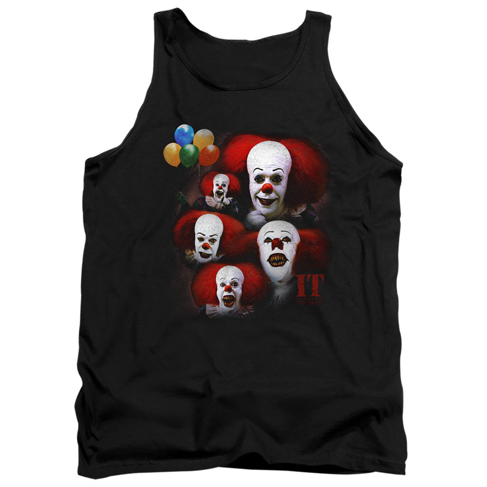 AN OFFCIALLY LICENSED IT 1990 MANY FACES OF PENNYWISE ADULT UNISEX TANK TOP BLACK