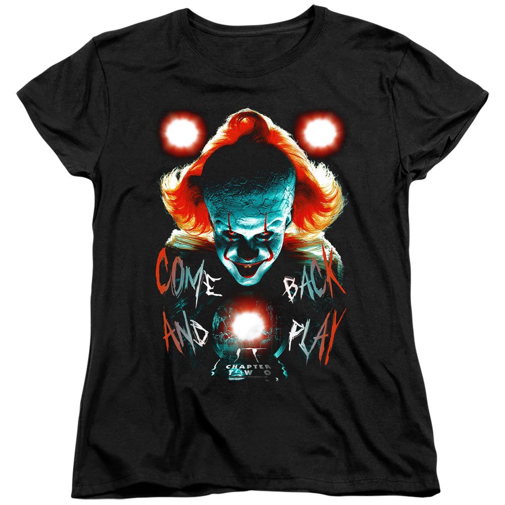 AN OFFCIALLY LICENSED IT 2017 DEAD LIGHTS WOMEN'S REGULAR FIT T-SHIRT BLACK