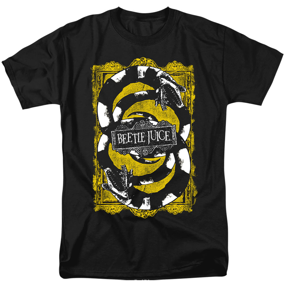 AN OFFCIALLY LICENSED BEETLEJUICE WE GOT WORMS MEN'S REGULAR FIT T-SHIRT BLACK
