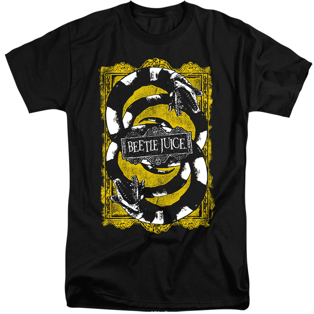 AN OFFCIALLY LICENSED BEETLEJUICE WE GOT WORMS MEN'S TALL FIT T-SHIRT BLACK
