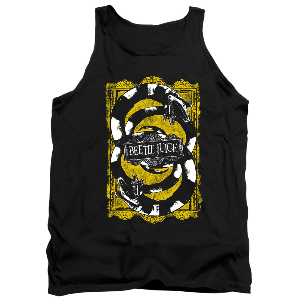 AN OFFCIALLY LICENSED BEETLEJUICE WE GOT WORMS ADULT UNISEX TANK TOP BLACK