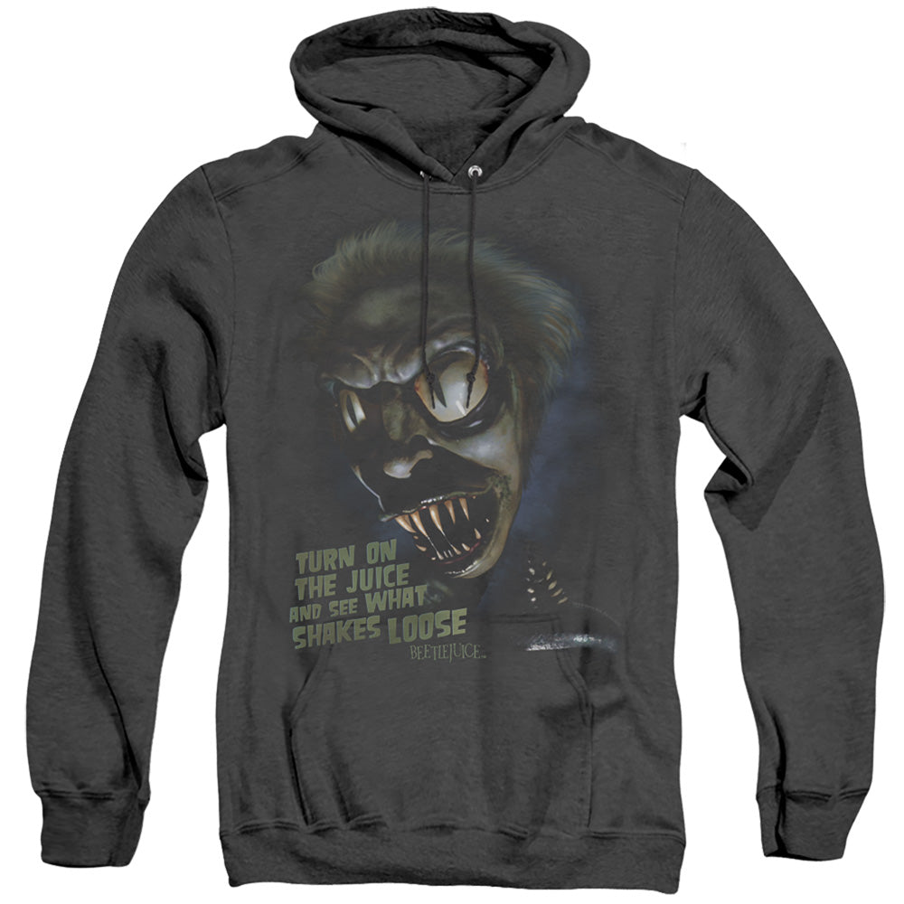 AN OFFCIALLY LICENSED BEETLEJUICE CHUCKS DAUGHTER ADULT UNISEX HEATHER PULLOVER HOODIE BLACK