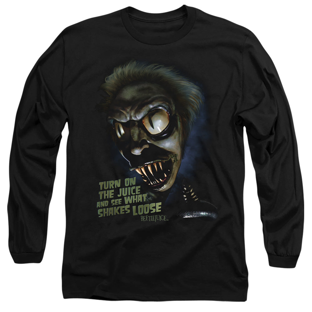 AN OFFCIALLY LICENSED BEETLEJUICE CHUCKS DAUGHTER MEN'S LONG SLEEVE T-SHIRT BLACK