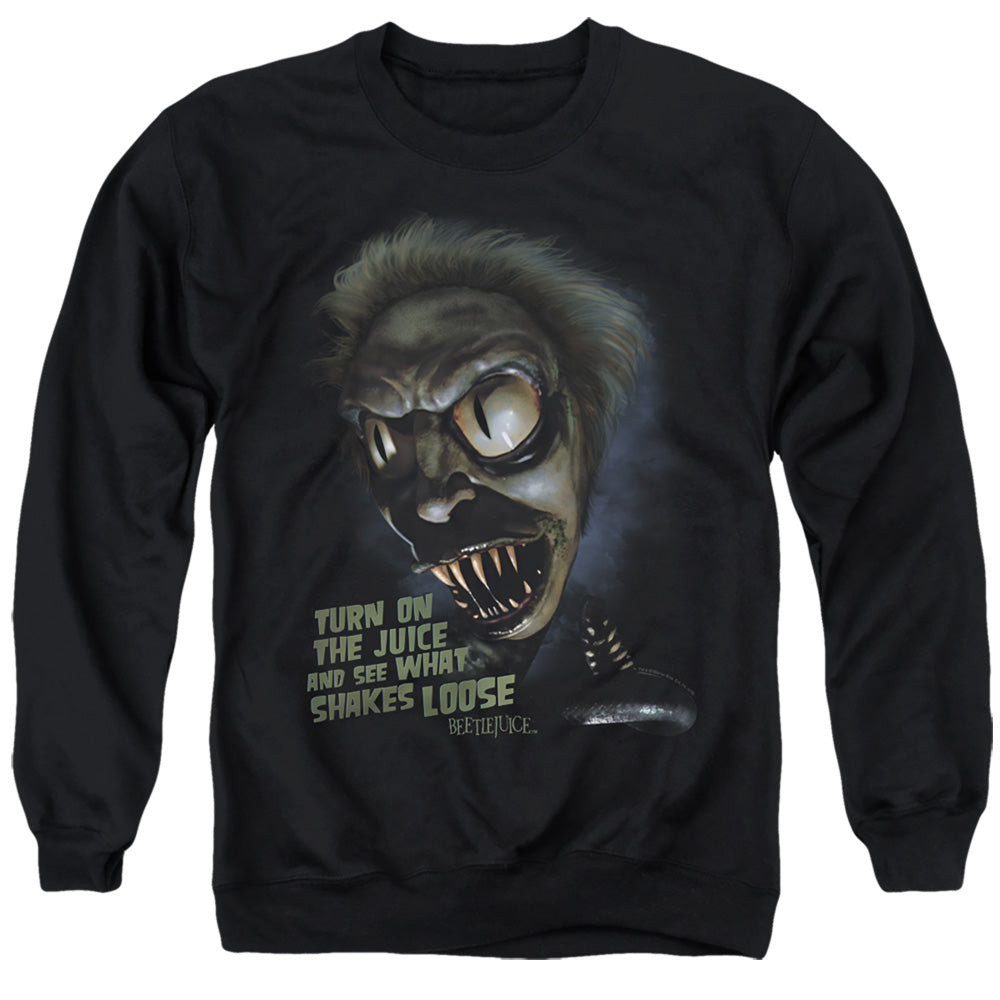 AN OFFCIALLY LICENSED BEETLEJUICE CHUCKS DAUGHTER ADULT UNISEX CREWNECK SWEATSHIRT BLACK