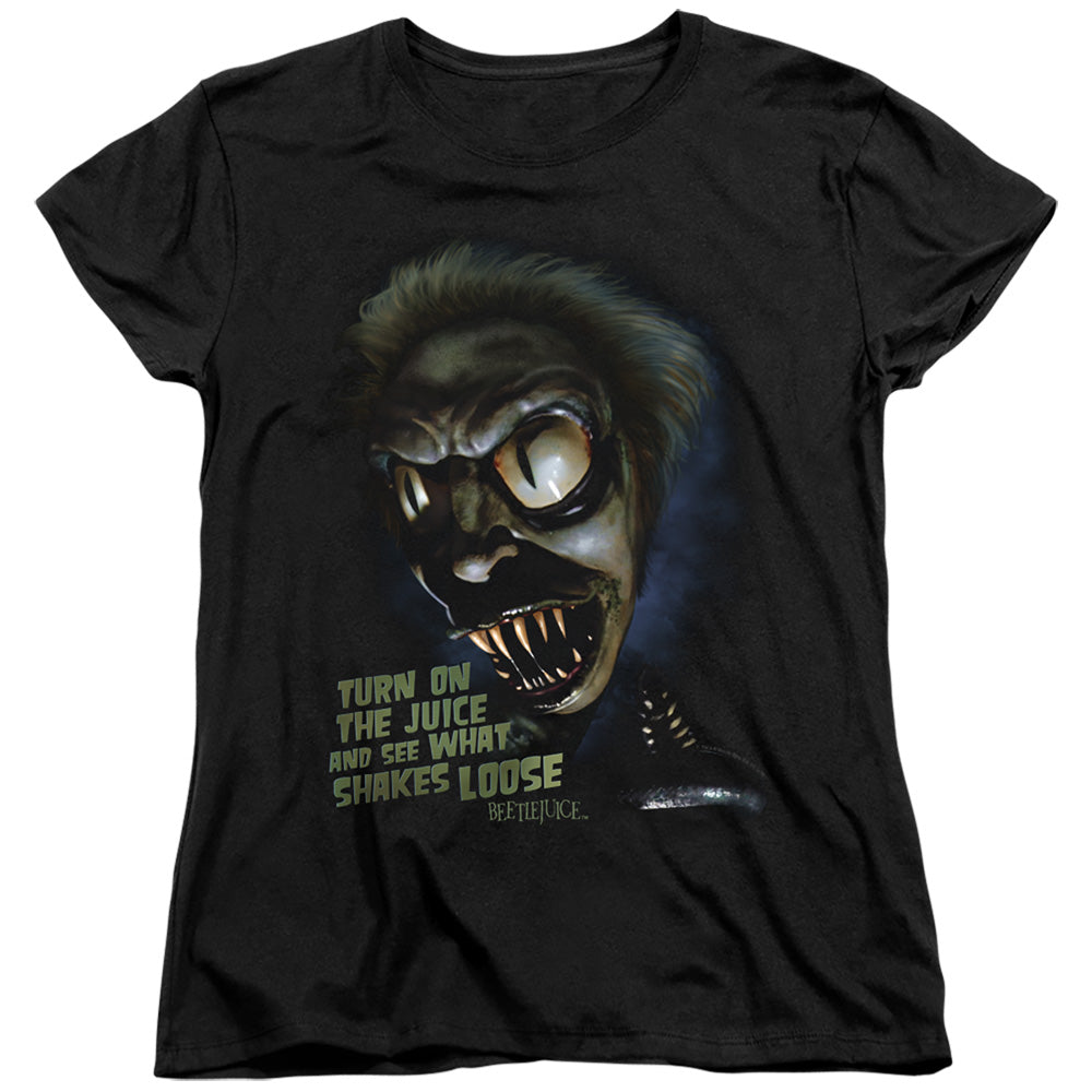 AN OFFCIALLY LICENSED BEETLEJUICE CHUCKS DAUGHTER WOMEN'S REGULAR FIT T-SHIRT BLACK