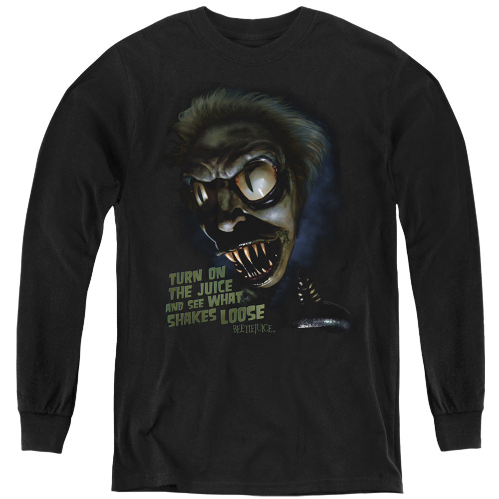 AN OFFCIALLY LICENSED BEETLEJUICE CHUCKS DAUGHTER YOUTH LONG SLEEVE T-SHIRT BLACK