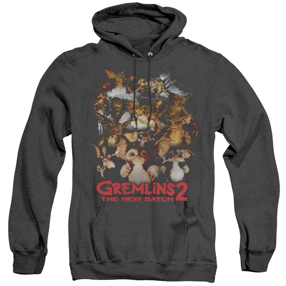 AN OFFCIALLY LICENSED GREMLINS 2 GOON CREW ADULT UNISEX HEATHER PULLOVER HOODIE BLACK
