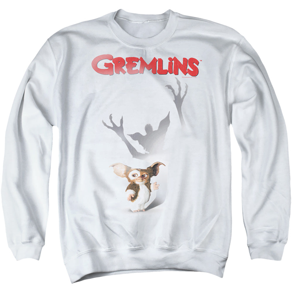AN OFFCIALLY LICENSED GREMLINS SHADOW ADULT UNISEX CREWNECK SWEATSHIRT WHITE