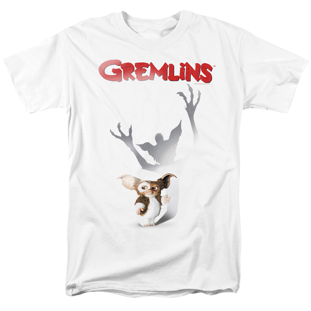 AN OFFCIALLY LICENSED GREMLINS SHADOW MEN'S REGULAR FIT T-SHIRT WHITE