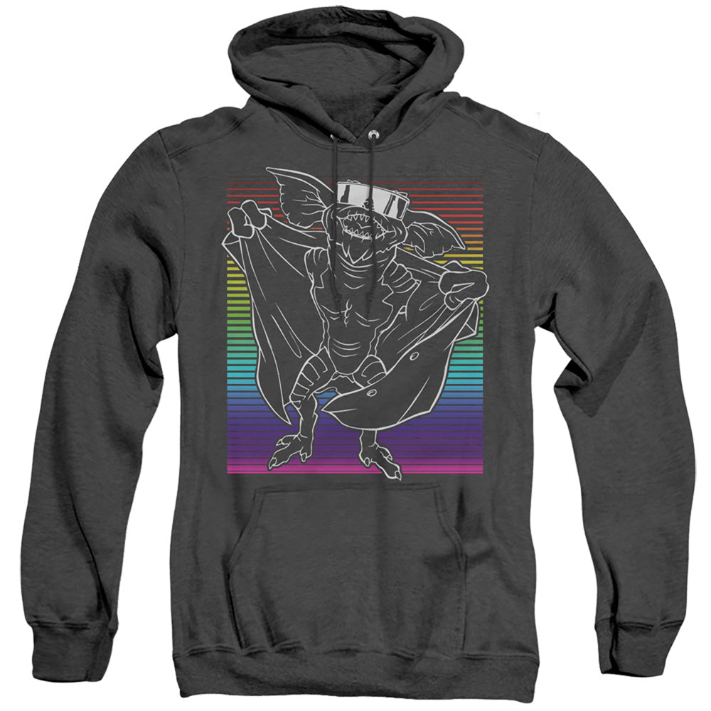 AN OFFCIALLY LICENSED GREMLINS COOL GRADIENT ADULT UNISEX HEATHER PULLOVER HOODIE BLACK