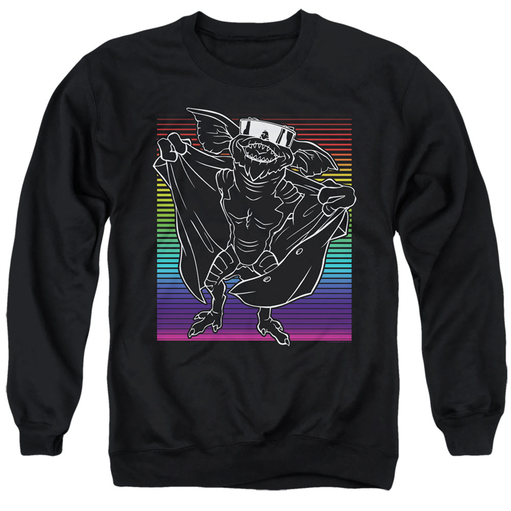 AN OFFCIALLY LICENSED GREMLINS COOL GRADIENT ADULT UNISEX CREWNECK SWEATSHIRT BLACK