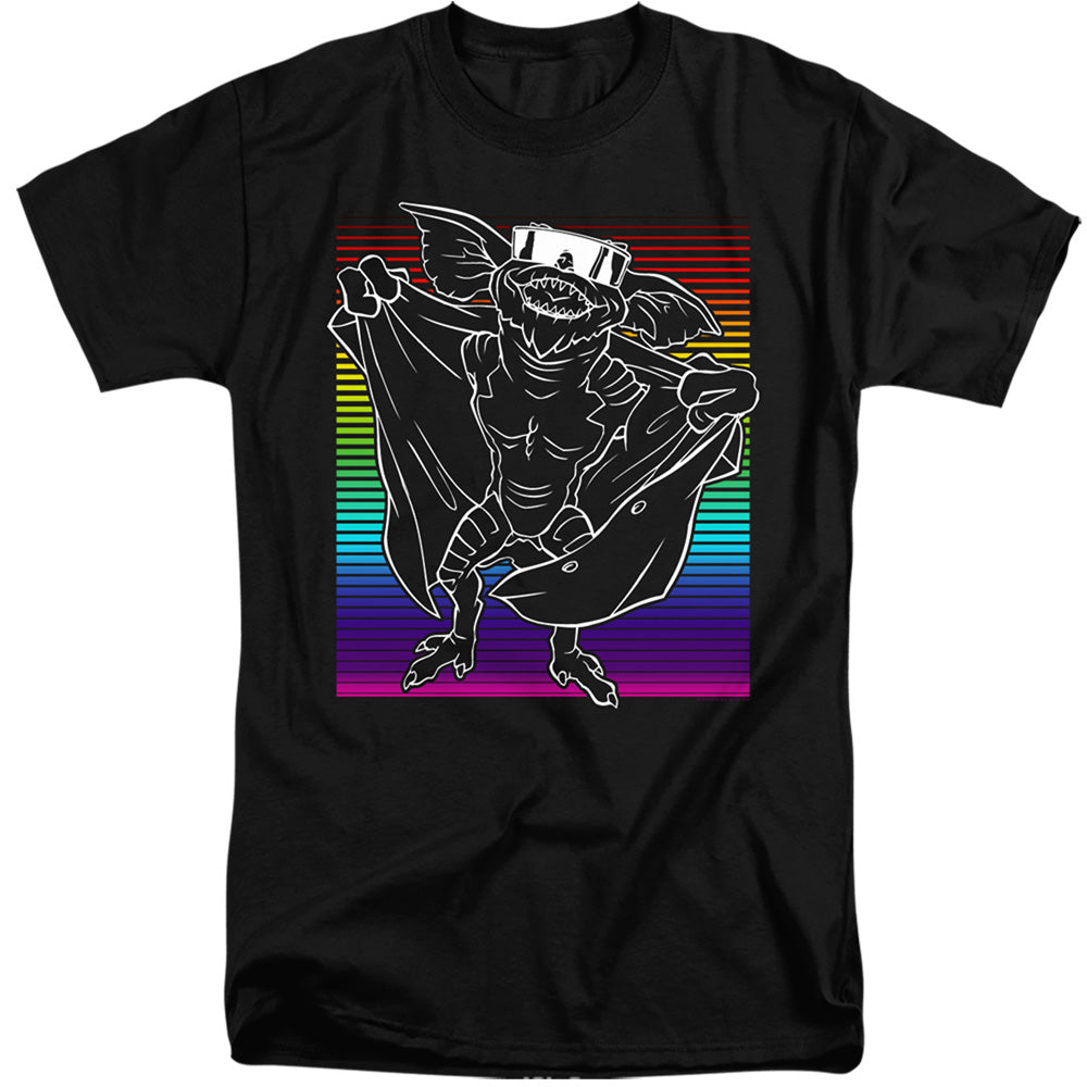 AN OFFCIALLY LICENSED GREMLINS COOL GRADIENT MEN'S TALL FIT T-SHIRT BLACK