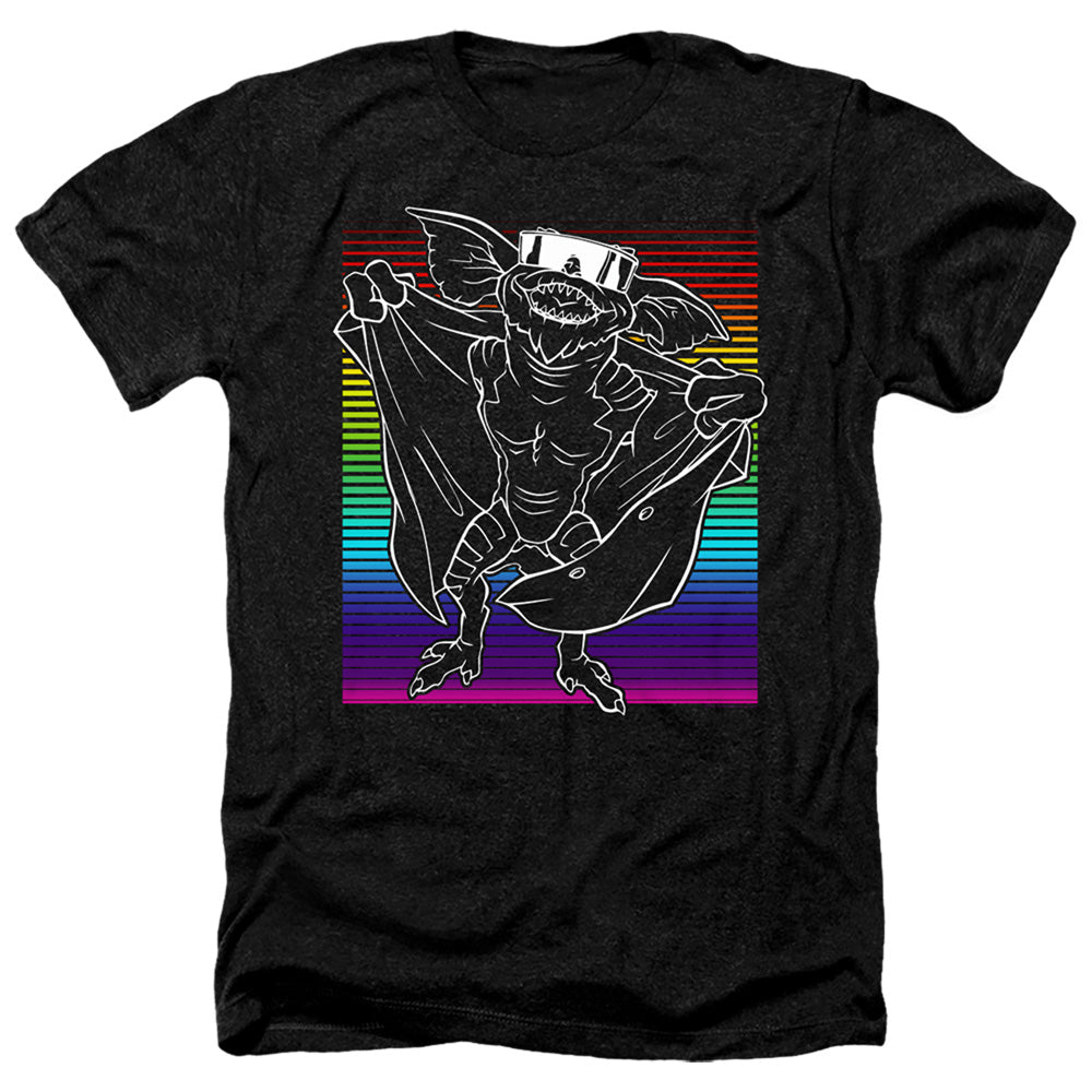 AN OFFCIALLY LICENSED GREMLINS COOL GRADIENT MEN'S HEATHER T-SHIRT CHARCOAL