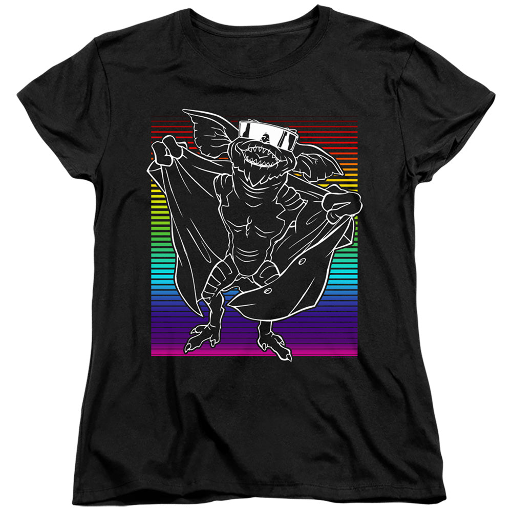 AN OFFCIALLY LICENSED GREMLINS COOL GRADIENT WOMEN'S REGULAR FIT T-SHIRT BLACK