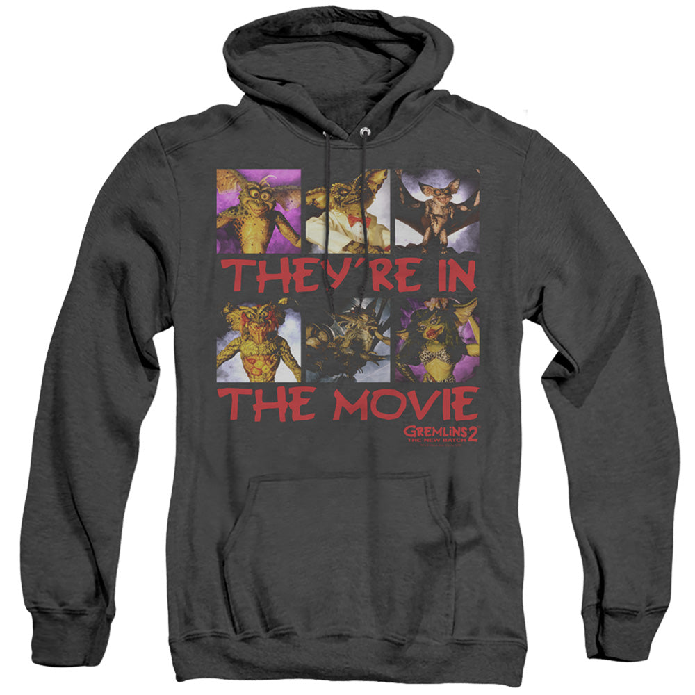 AN OFFCIALLY LICENSED GREMLINS 2 IN THE MOVIE ADULT UNISEX HEATHER PULLOVER HOODIE BLACK