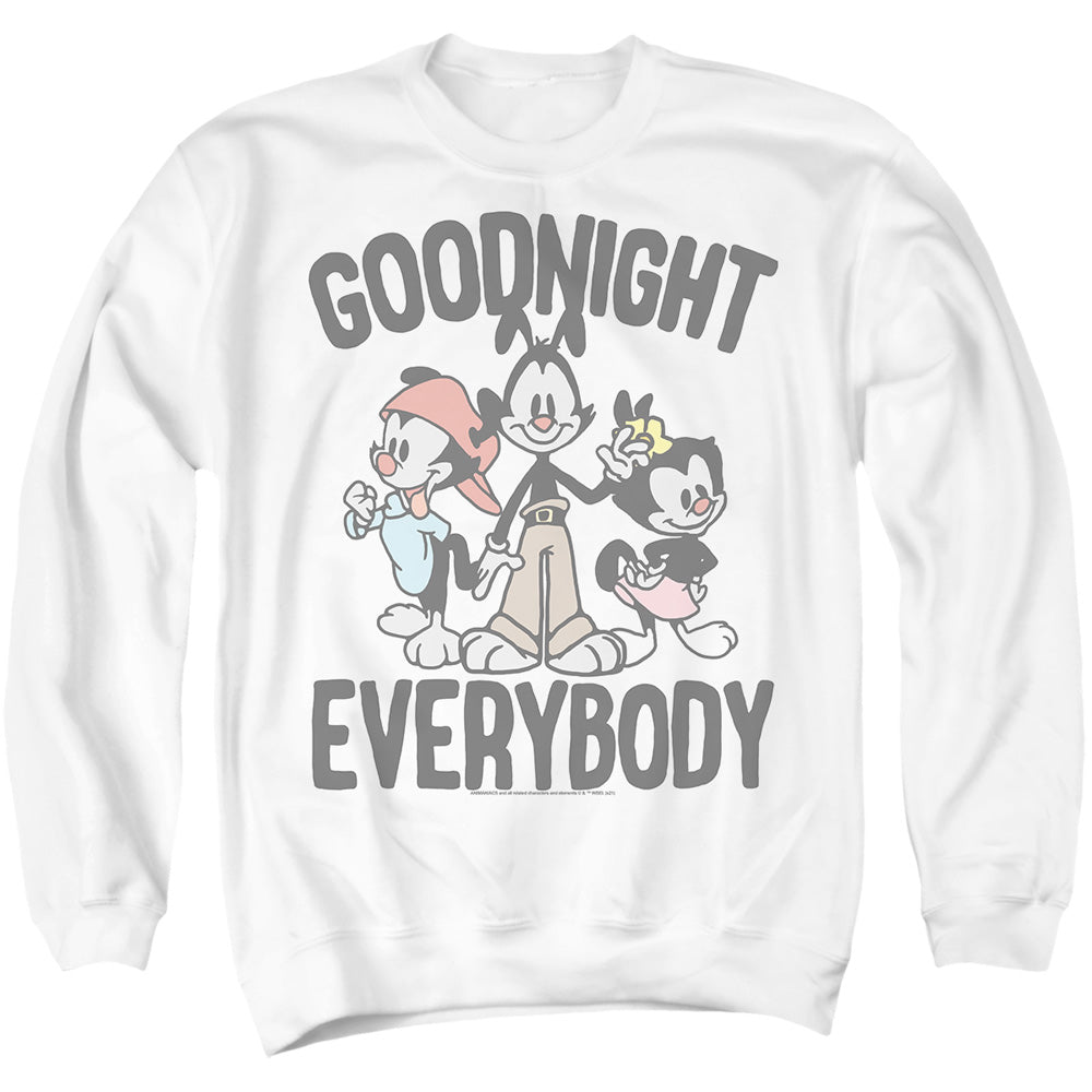 AN OFFCIALLY LICENSED ANIMANIACS THE SIBLINGS ADULT UNISEX CREWNECK SWEATSHIRT WHITE