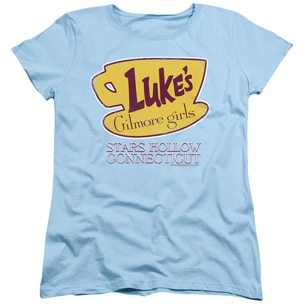 AN OFFCIALLY LICENSED GILMORE GIRLS LUKES CONNECTICUT WOMEN'S REGULAR FIT T-SHIRT LIGHT BLUE