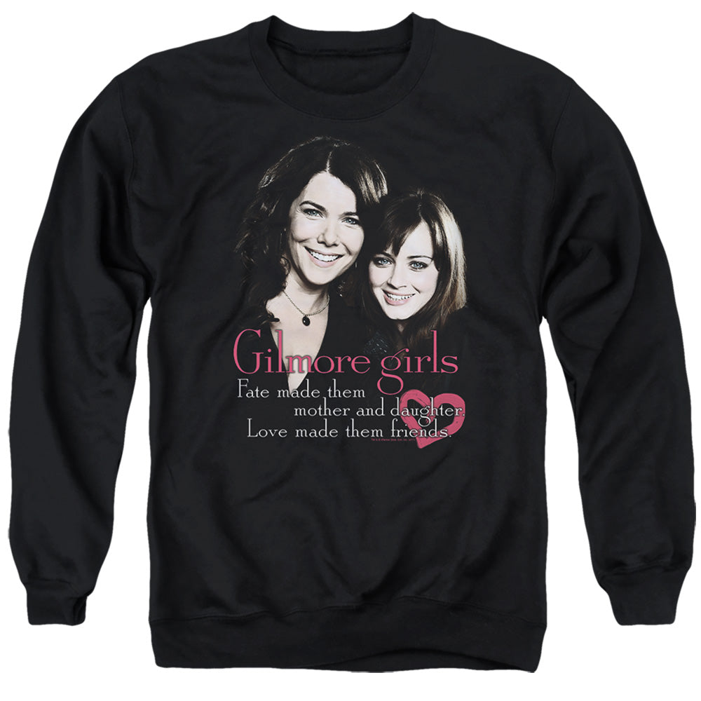 AN OFFCIALLY LICENSED GILMORE GIRLS TITLE ADULT UNISEX CREWNECK SWEATSHIRT BLACK
