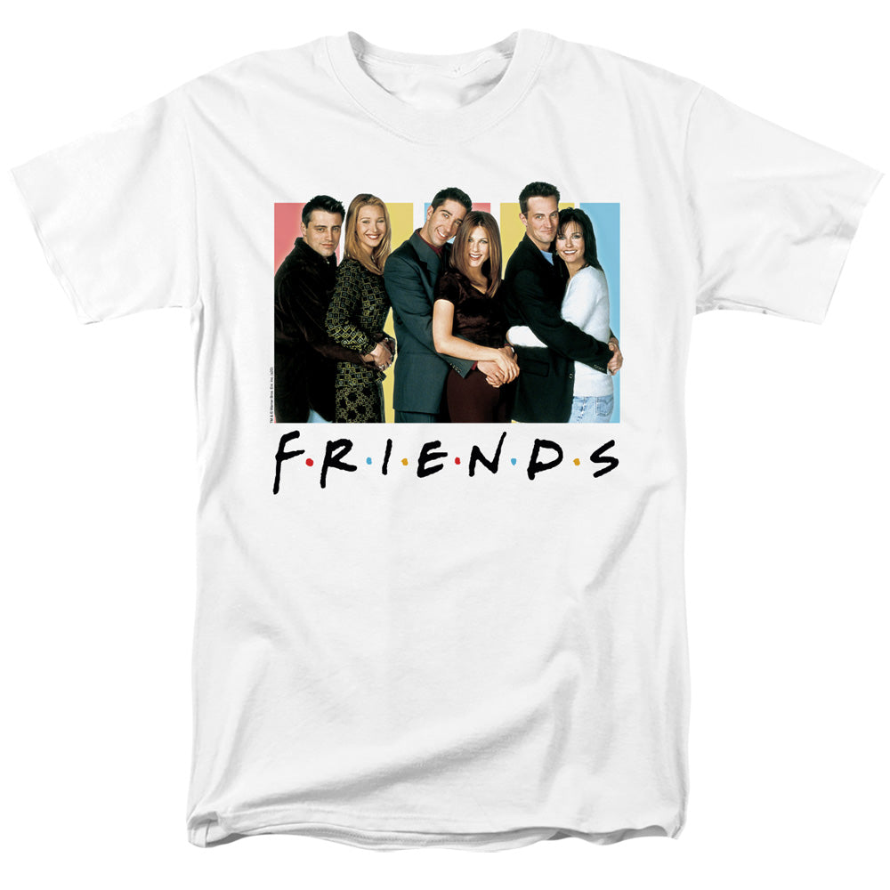 AN OFFCIALLY LICENSED FRIENDS CAST LOGO MEN'S REGULAR FIT T-SHIRT WHITE