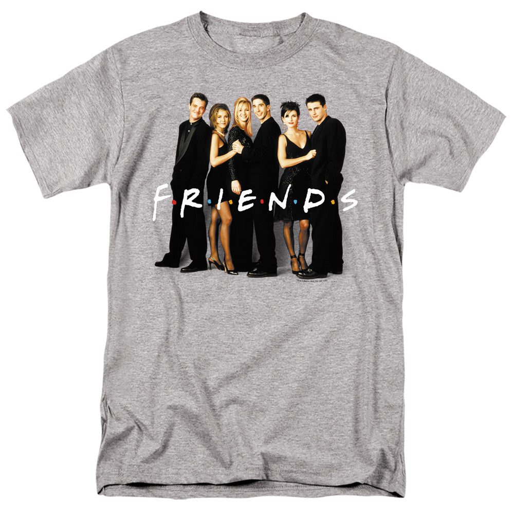 AN OFFCIALLY LICENSED FRIENDS CAST IN BLACK MEN'S REGULAR FIT T-SHIRT RED