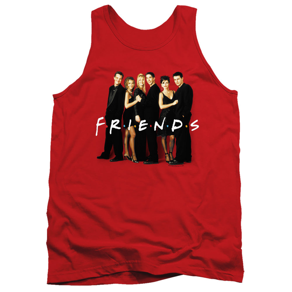 AN OFFCIALLY LICENSED FRIENDS CAST IN BLACK ADULT UNISEX TANK TOP RED