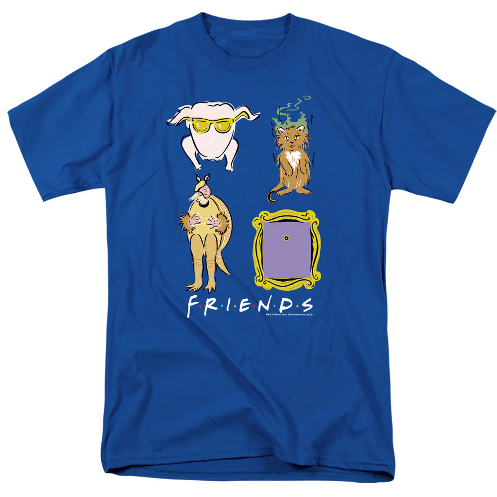 AN OFFCIALLY LICENSED FRIENDS SYBMOLS MEN'S REGULAR FIT T-SHIRT ROYAL