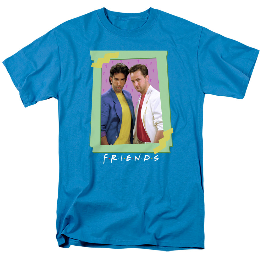 AN OFFCIALLY LICENSED FRIENDS 80S FLASHBACK MEN'S REGULAR FIT T-SHIRT TURQUOISE