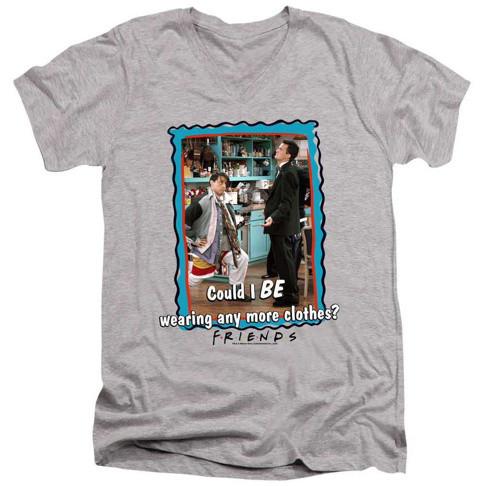 AN OFFCIALLY LICENSED FRIENDS ANY MORE CLOTHES MEN'S V-NECK T-SHIRT ATHLETIC HEATHER