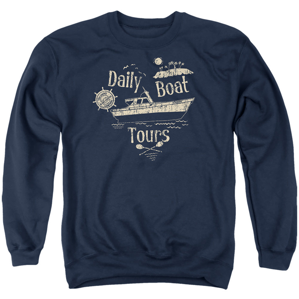 AN OFFCIALLY LICENSED GILLIGANS ISLAND SS MINNOW ADULT UNISEX CREWNECK SWEATSHIRT NAVY