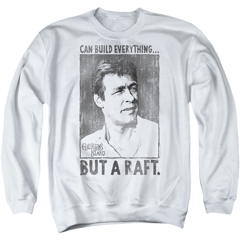 AN OFFCIALLY LICENSED GILLIGANS ISLAND PROFESSOR ADULT UNISEX CREWNECK SWEATSHIRT WHITE