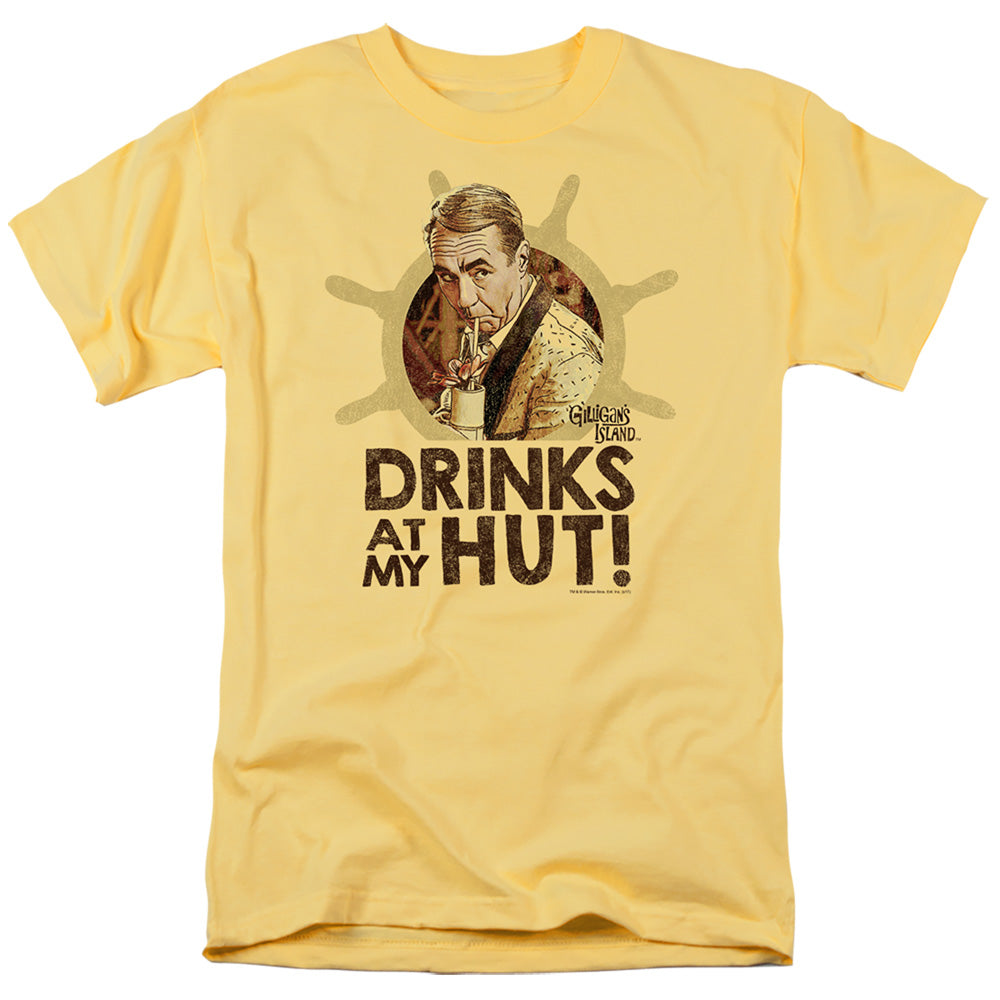 AN OFFCIALLY LICENSED GILLIGANS ISLAND DRINKS MEN'S REGULAR FIT T-SHIRT BANANA