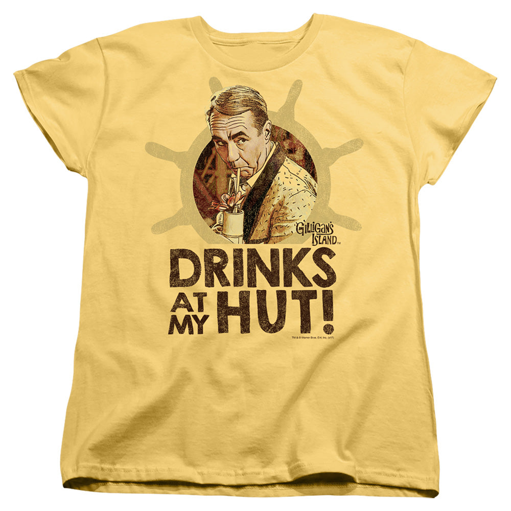 AN OFFCIALLY LICENSED GILLIGANS ISLAND DRINKS WOMEN'S REGULAR FIT T-SHIRT BANANA
