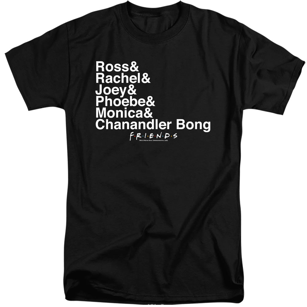 AN OFFCIALLY LICENSED FRIENDS CHANANDLER BONG MEN'S TALL FIT T-SHIRT BLACK
