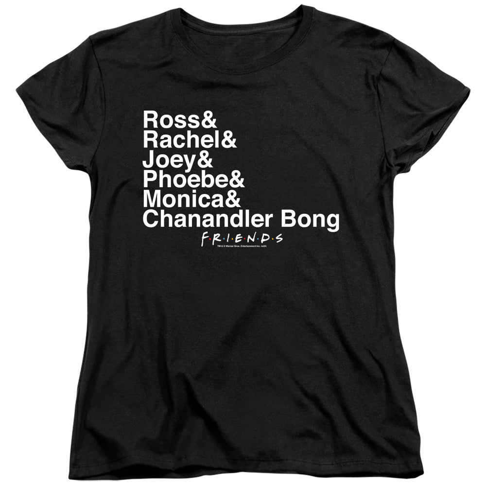 AN OFFCIALLY LICENSED FRIENDS CHANANDLER BONG WOMEN'S REGULAR FIT T-SHIRT BLACK