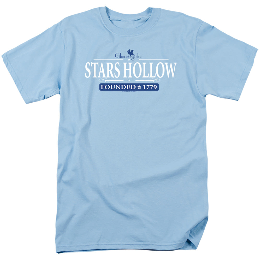 AN OFFCIALLY LICENSED GILMORE GIRLS STARS HOLLOW MEN'S REGULAR FIT T-SHIRT LIGHT BLUE